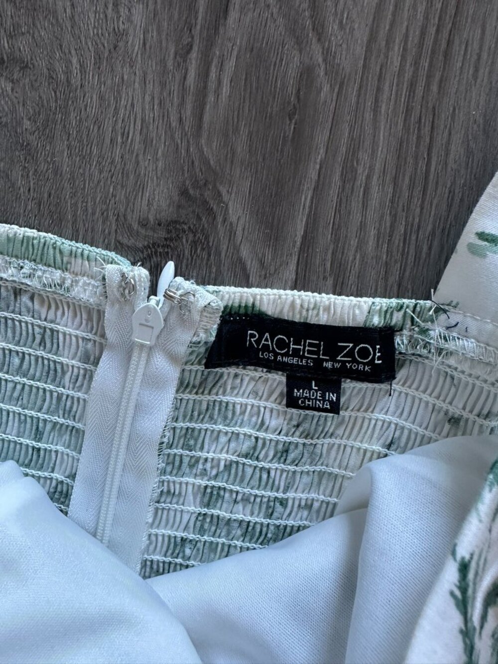 Rachel Zoe Printed Midi Bow Sun Dress Tropical Sundress - Green / White - Large - Picture 6 of 6